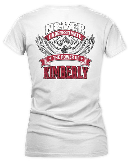 Never Underestimate Your Name Eagle Mountain Shirt KIMBERLY M1-61 / Women's V-Neck T-Shirt / white