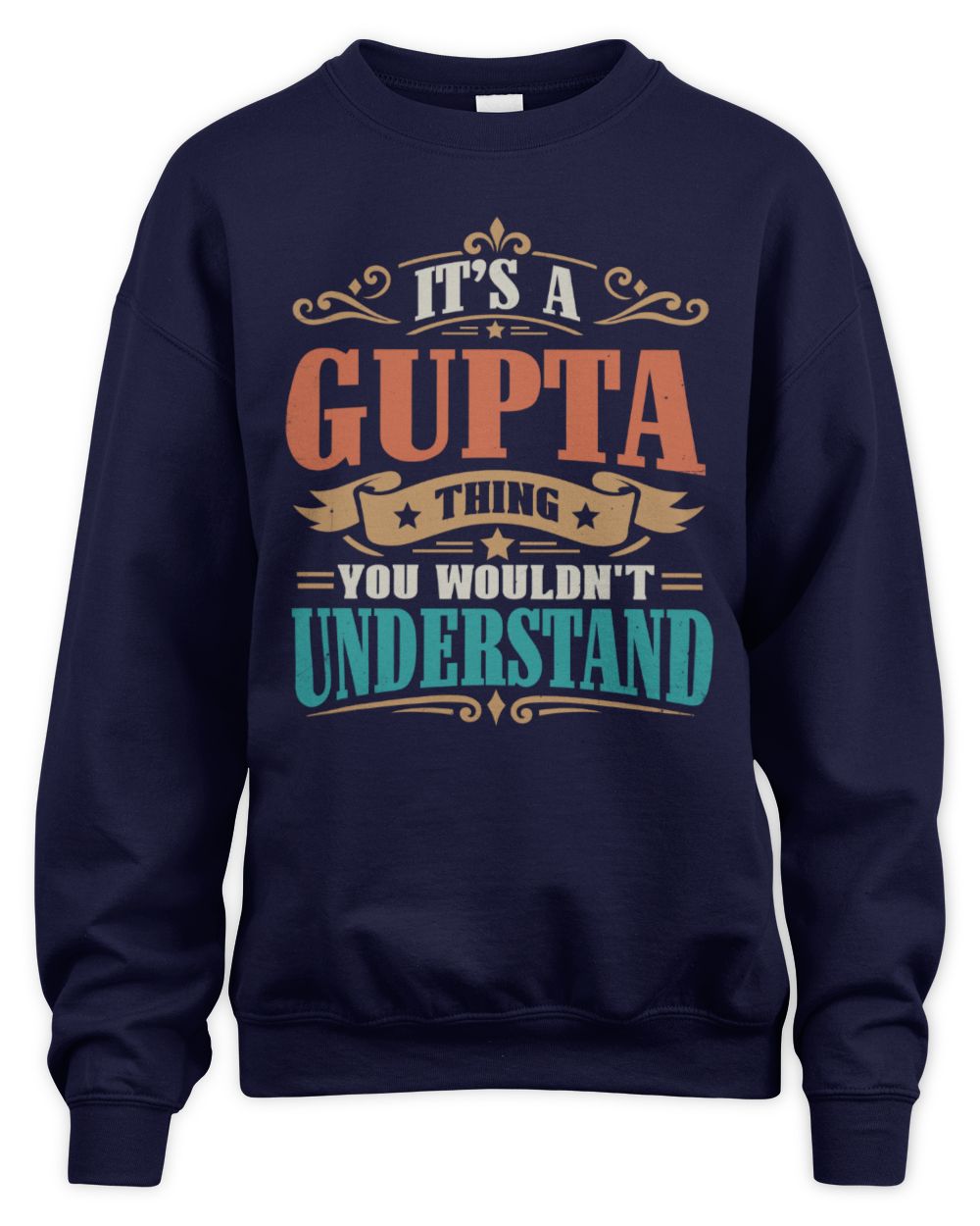 It’s a Name Thing Personalized Retro T-Shirt GUPTA M1-47 / Unisex Sweatshirt / navy