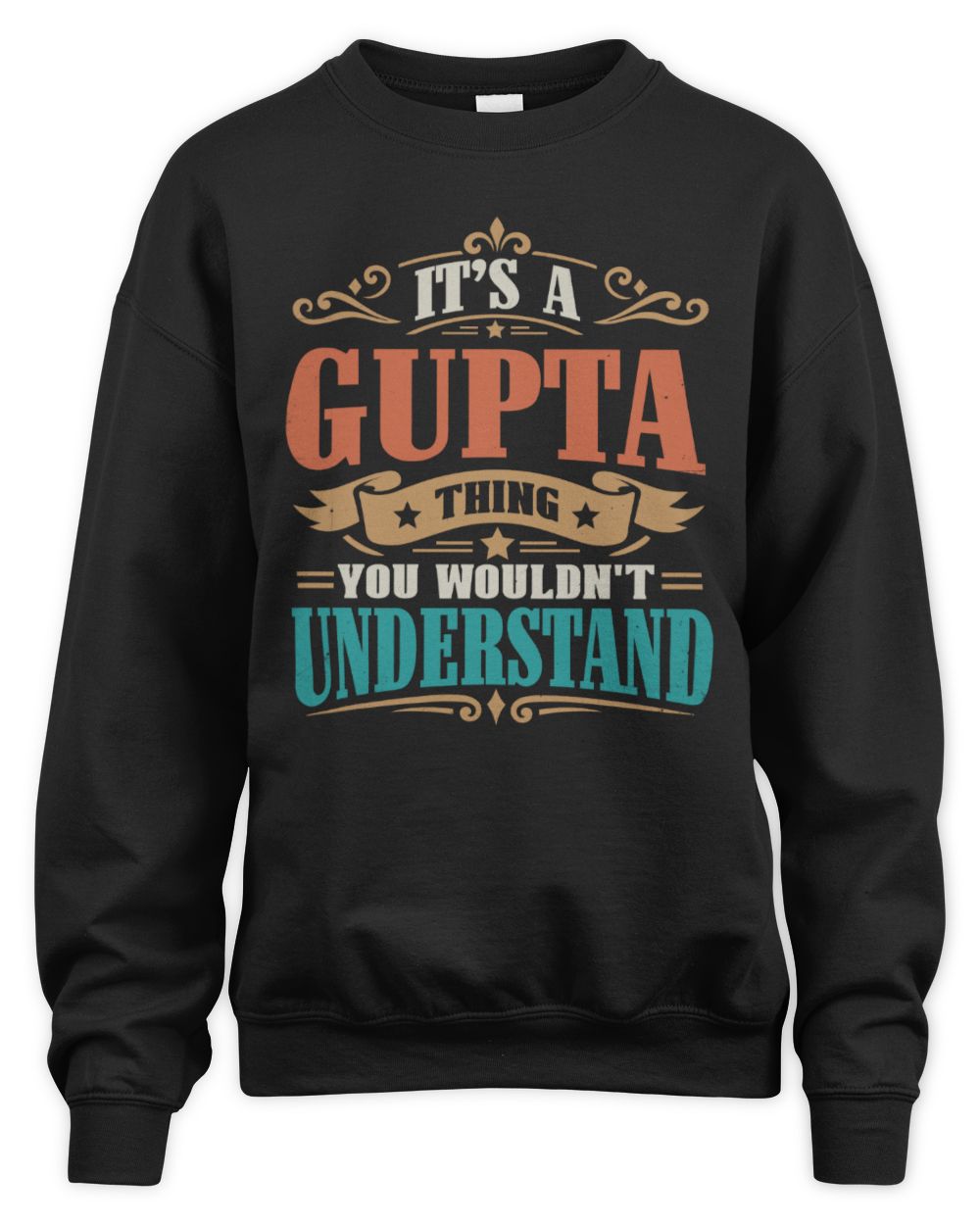 It’s a Name Thing Personalized Retro T-Shirt GUPTA M1-47 / Unisex Sweatshirt / black