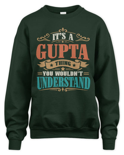 It’s a Name Thing Personalized Retro T-Shirt GUPTA M1-47 / Unisex Sweatshirt / forest green