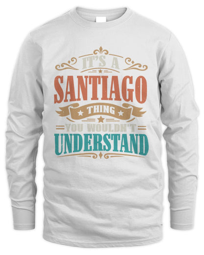 It’s a Name Thing Personalized Retro T-Shirt SANTIAGO M1-47 / Men's Long Sleeved T-Shirt / white