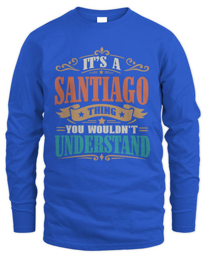It’s a Name Thing Personalized Retro T-Shirt SANTIAGO M1-47 / Men's Long Sleeved T-Shirt / royal