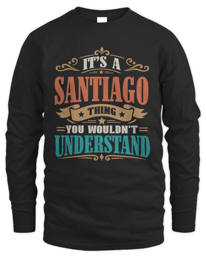 It’s a Name Thing Personalized Retro T-Shirt SANTIAGO M1-47 / Men's Long Sleeved T-Shirt / black