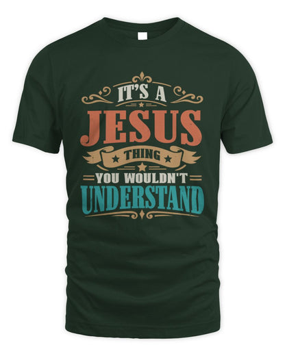 It’s a Name Thing Personalized Retro T-Shirt JESUS M1-47 / Unisex Standard T-Shirt / forest green