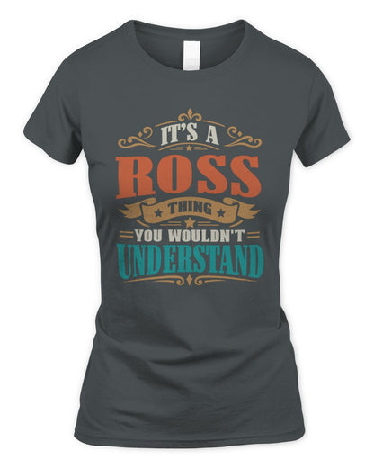 It’s a Name Thing Personalized Retro T-Shirt ROSS M1-47 / Women's Standard T-Shirt / charcoal