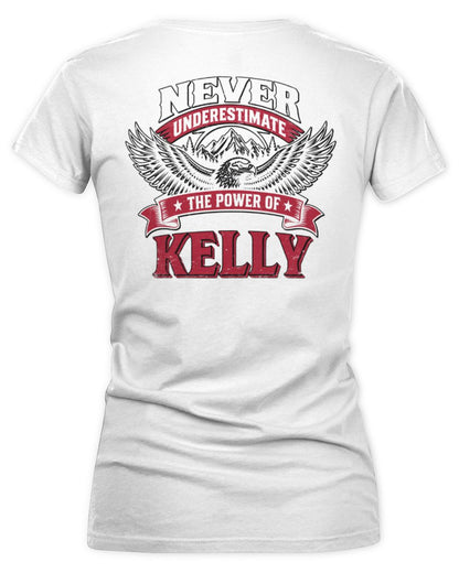 Never Underestimate Your Name Eagle Mountain Shirt KELLY M1-61 / Women's V-Neck T-Shirt / white