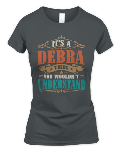 It’s a Name Thing Personalized Retro T-Shirt DEBRA M1-47 / Women's Standard T-Shirt / charcoal