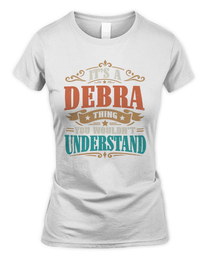It’s a Name Thing Personalized Retro T-Shirt DEBRA M1-47 / Women's Standard T-Shirt / white
