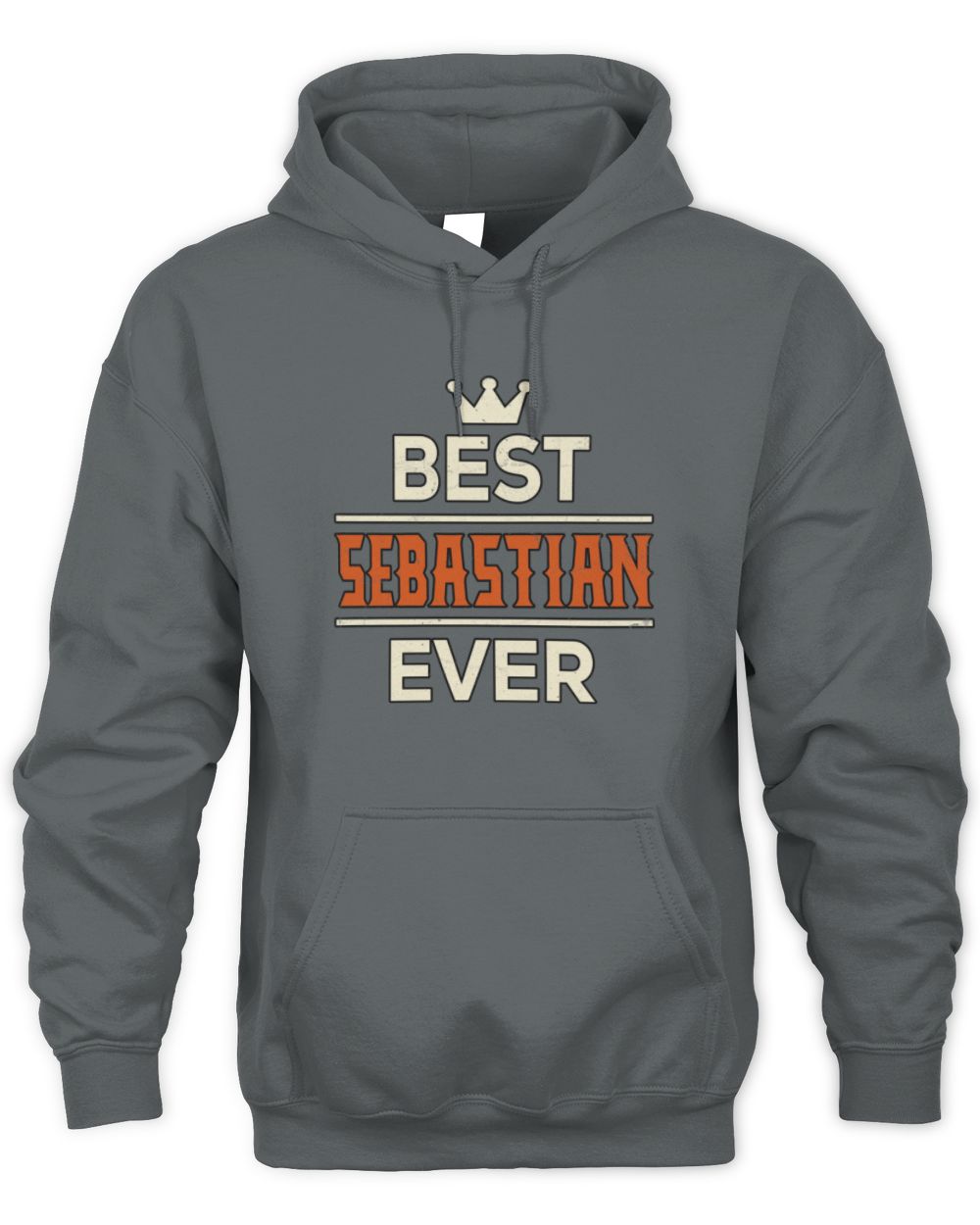 Best Your Name With Crown Shirt SEBASTIAN M1-59 / Unisex Hoodie / charcoal