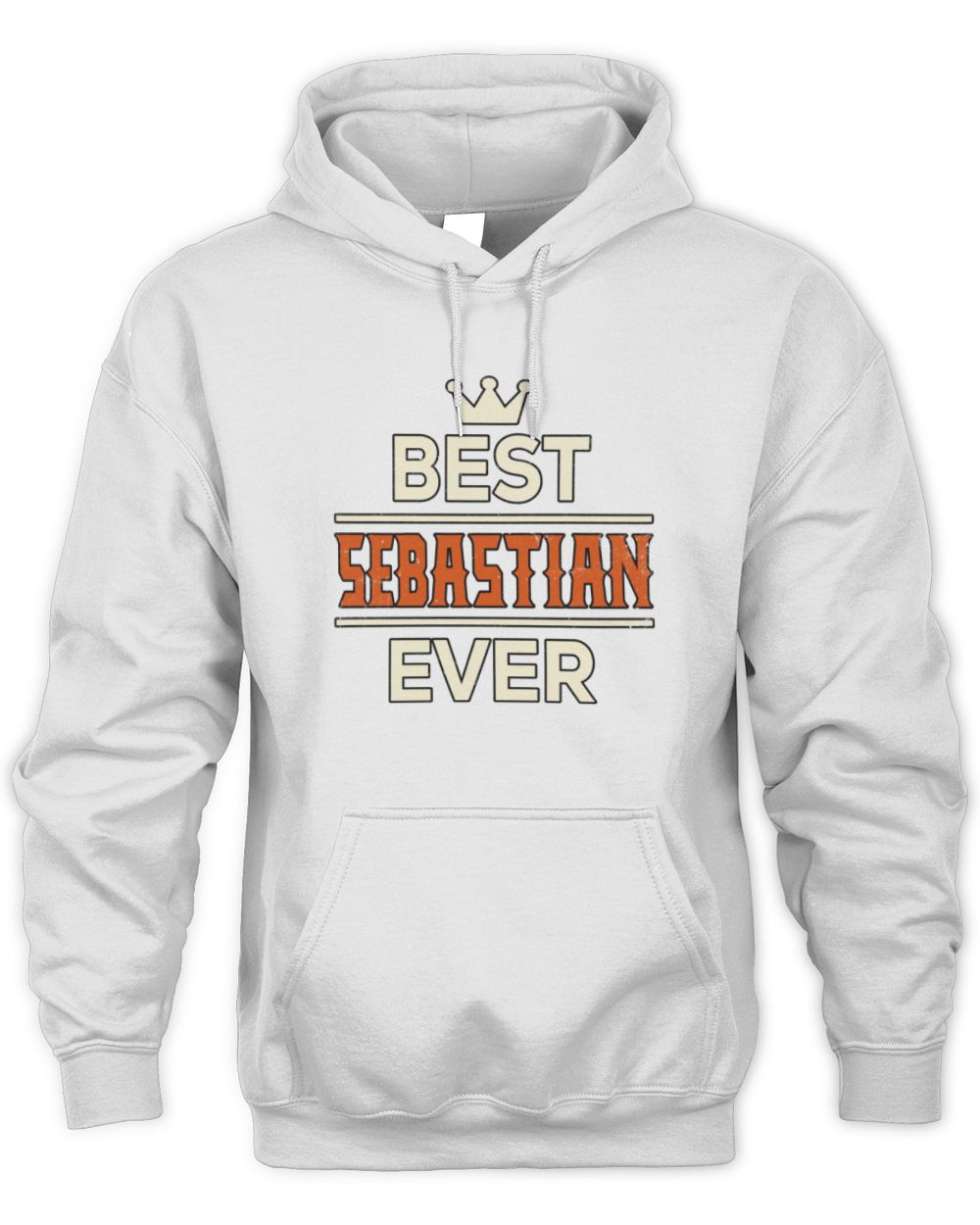 Best Your Name With Crown Shirt SEBASTIAN M1-59 / Unisex Hoodie / white