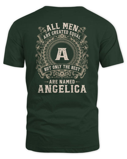 All Men Are Created Equal Cool Logo Shirt ANGELICA M1-60 / Unisex Standard T-Shirt / forest green