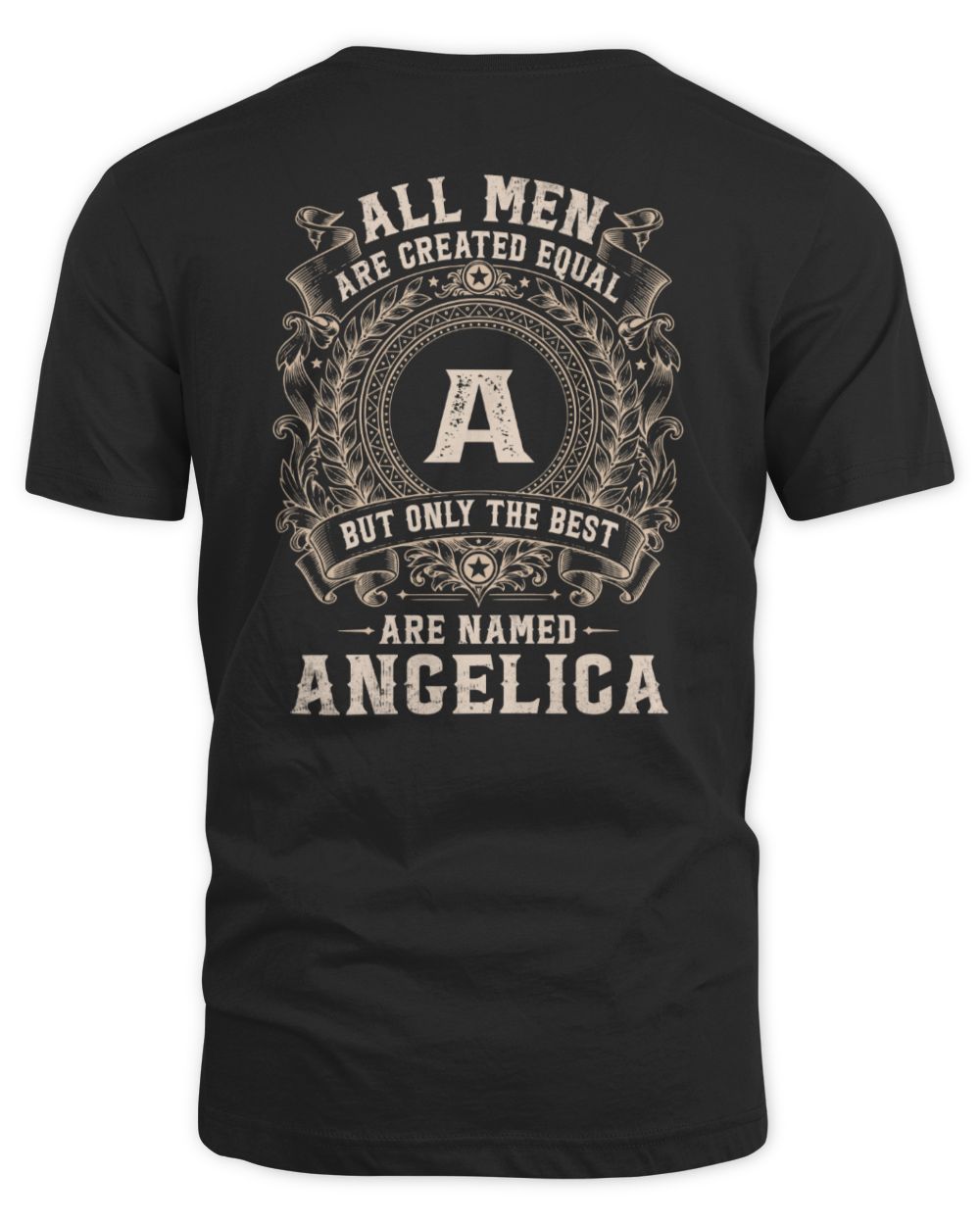 All Men Are Created Equal Cool Logo Shirt ANGELICA M1-60 / Unisex Standard T-Shirt / black