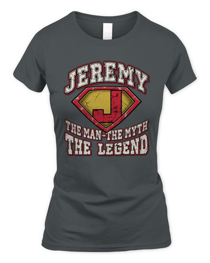 The Man The Myth The Legend Superman Graphic T-Shirt JEREMY M1-74 / Women's Standard T-Shirt / charcoal