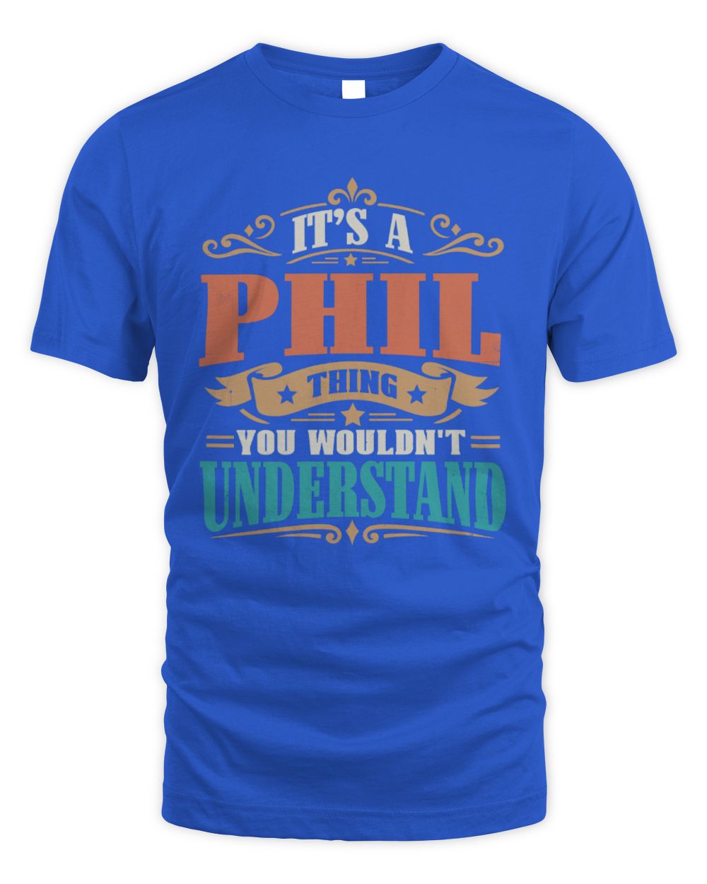 It’s a Name Thing Personalized Retro T-Shirt PHIL M1-47 / Unisex Standard T-Shirt / royal