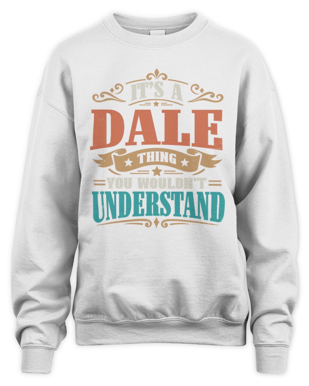 It’s a Name Thing Personalized Retro T-Shirt DALE M1-47 / Unisex Sweatshirt / white