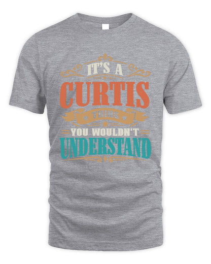 It’s a Name Thing Personalized Retro T-Shirt CURTIS M1-47 / Unisex Standard T-Shirt / sport grey