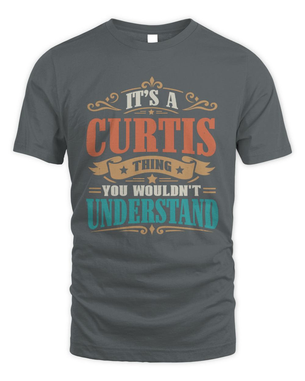 It’s a Name Thing Personalized Retro T-Shirt CURTIS M1-47 / Unisex Standard T-Shirt / charcoal