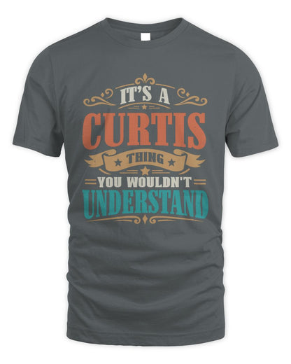 It’s a Name Thing Personalized Retro T-Shirt CURTIS M1-47 / Unisex Standard T-Shirt / charcoal