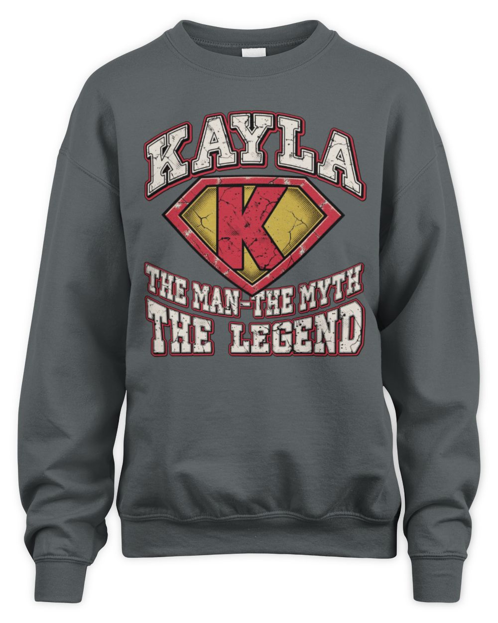 The Man The Myth The Legend Superman Graphic T-Shirt KAYLA M1-74 / Unisex Sweatshirt / charcoal