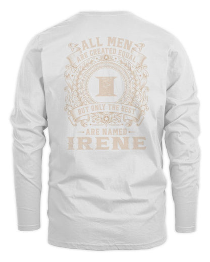 All Men Are Created Equal Cool Logo Shirt IRENE M1-60 / Men's Long Sleeved T-Shirt / white