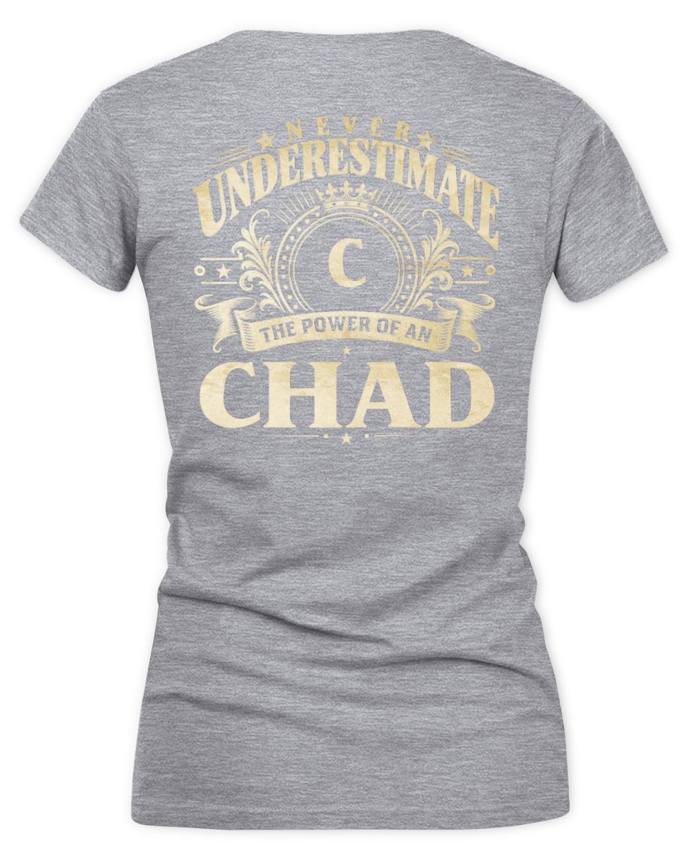 Never Underestimate Your Name Luxury Logo Shirt CHAD M1-63 / Women's V-Neck T-Shirt / sport grey