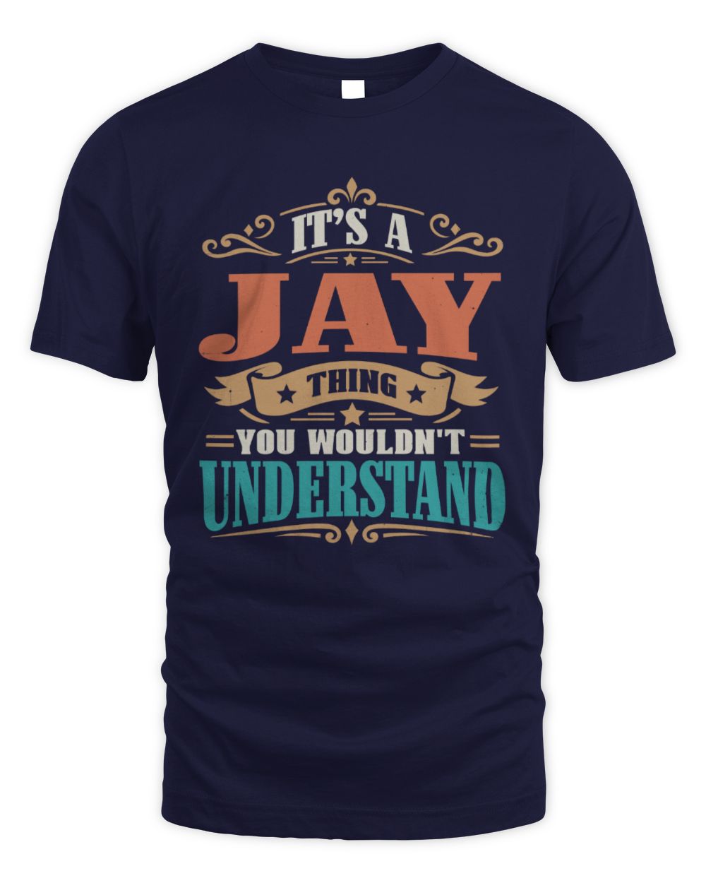 It’s a Name Thing Personalized Retro T-Shirt JAY M1-47 / Unisex Standard T-Shirt / navy