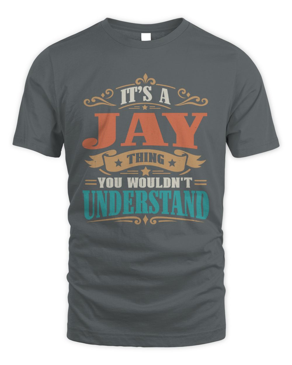 It’s a Name Thing Personalized Retro T-Shirt JAY M1-47 / Unisex Standard T-Shirt / charcoal