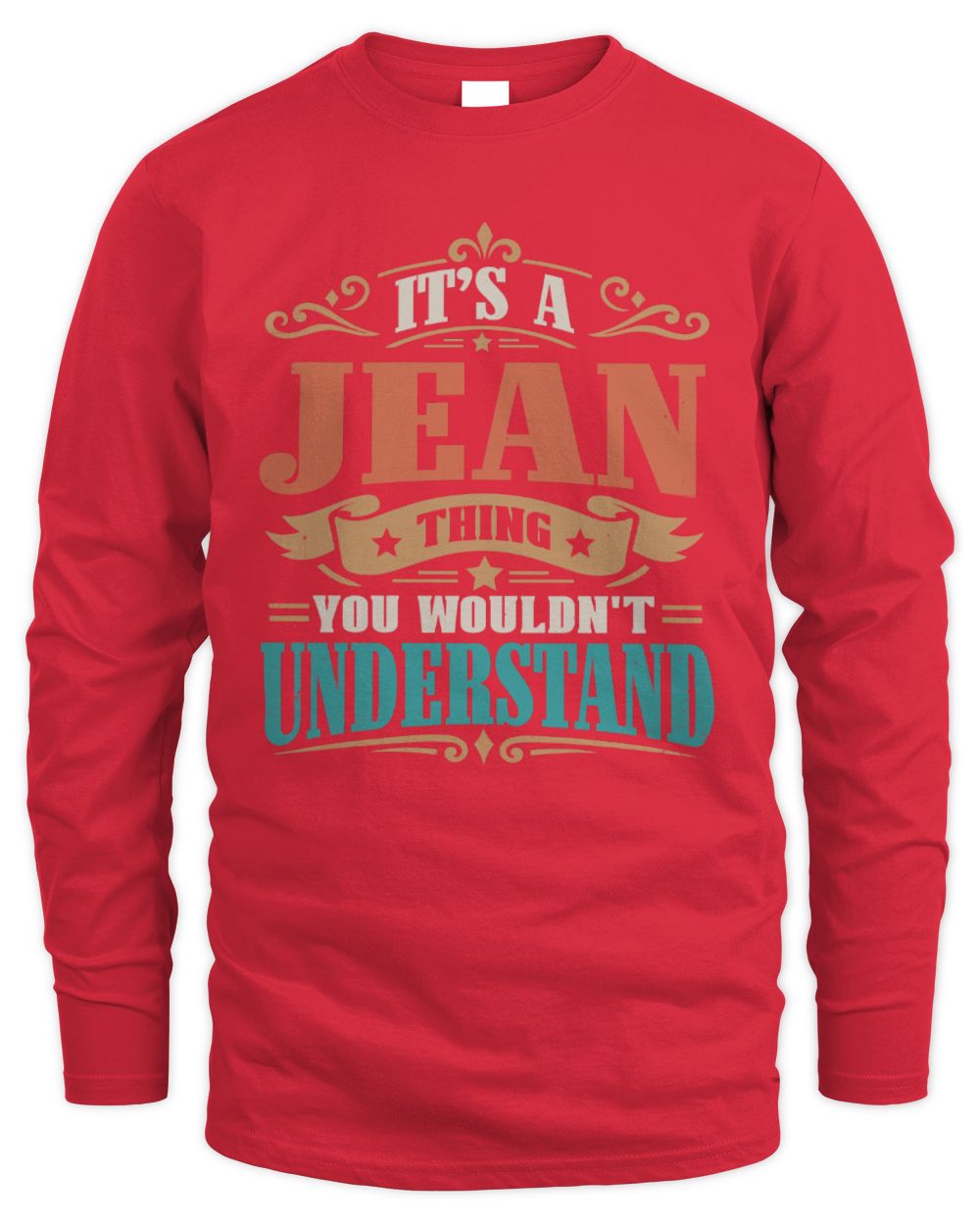 It’s a Name Thing Personalized Retro T-Shirt JEAN M1-47 / Men's Long Sleeved T-Shirt / red