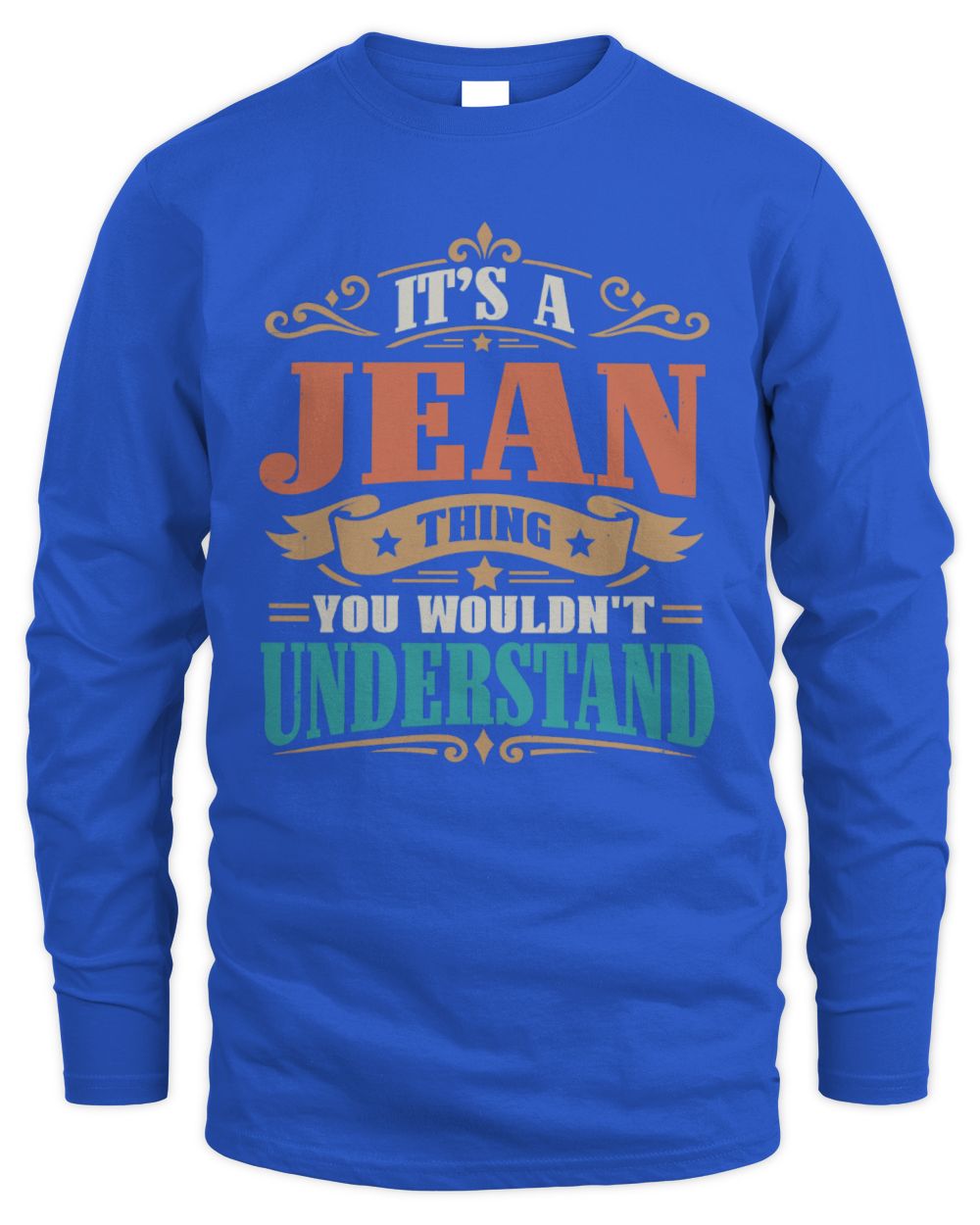 It’s a Name Thing Personalized Retro T-Shirt JEAN M1-47 / Men's Long Sleeved T-Shirt / royal