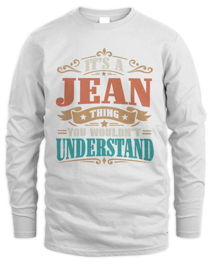 It’s a Name Thing Personalized Retro T-Shirt JEAN M1-47 / Men's Long Sleeved T-Shirt / white