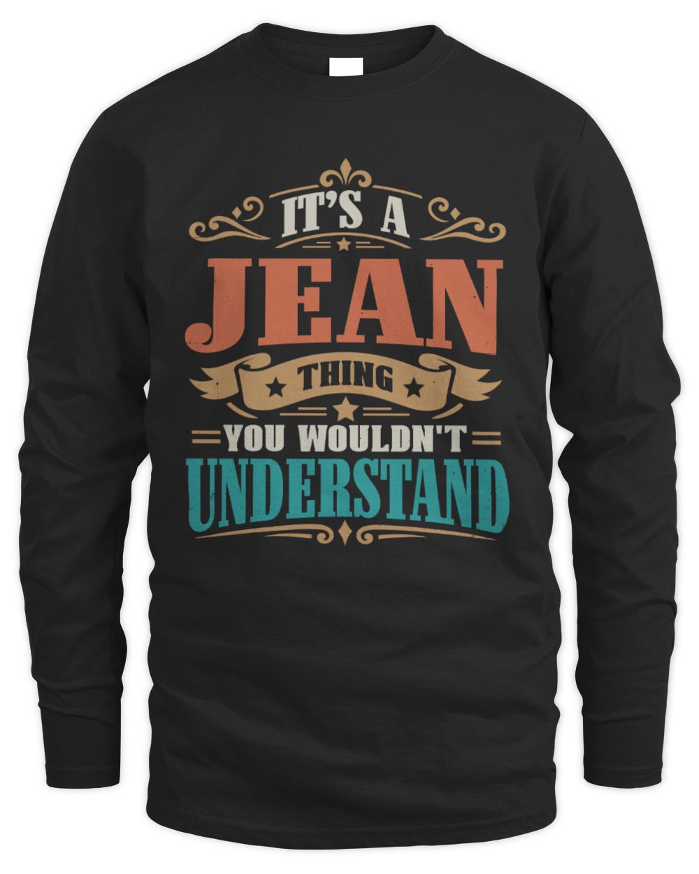 It’s a Name Thing Personalized Retro T-Shirt JEAN M1-47 / Men's Long Sleeved T-Shirt / black