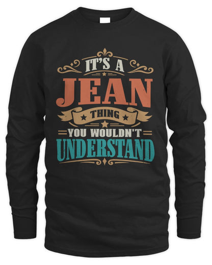 It’s a Name Thing Personalized Retro T-Shirt JEAN M1-47 / Men's Long Sleeved T-Shirt / black