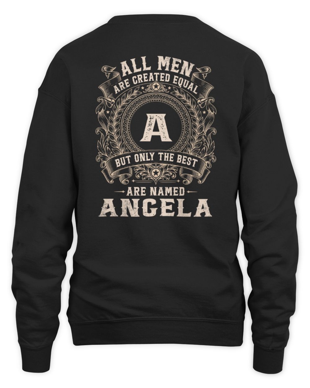 All Men Are Created Equal Cool Logo Shirt ANGELA M1-60 / Unisex Sweatshirt / black