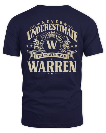 Never Underestimate Your Name Luxury Logo Shirt WARREN M1-63 / Unisex Standard T-Shirt / navy
