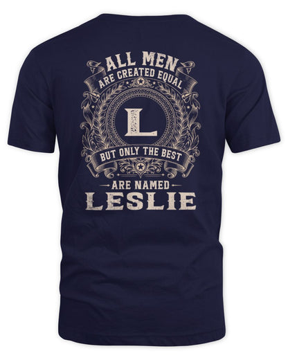 All Men Are Created Equal Cool Logo Shirt LESLIE M1-60 / Unisex Standard T-Shirt / navy