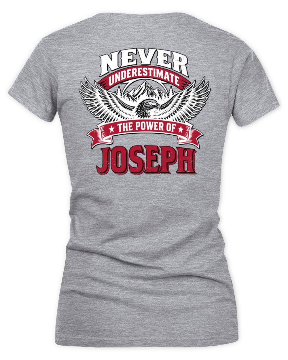 Never Underestimate Your Name Eagle Mountain Shirt JOSEPH M1-61 / Women's V-Neck T-Shirt / sport grey