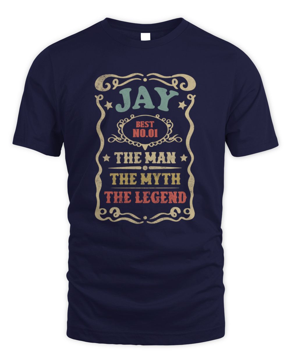 The Man The Myth The Legend Vintage Gold Wine Shirt JAY M1-52 / Unisex Standard T-Shirt / navy