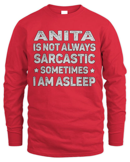 Your Name Is Not Always Sarcastic Funny T-Shirt ANITA M1-62 / Men's Long Sleeved T-Shirt / red