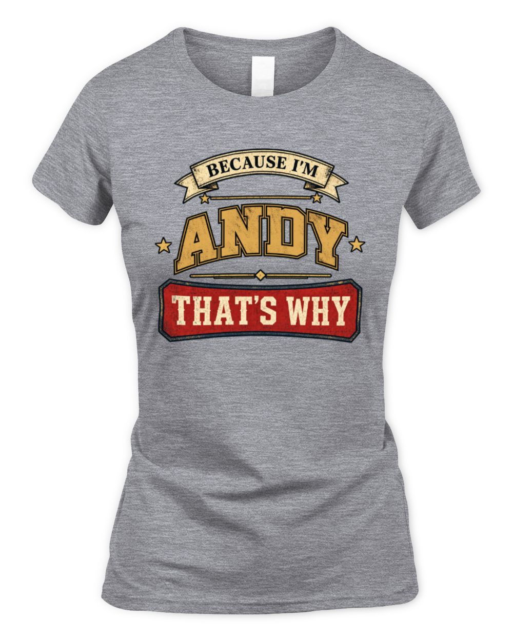 Because I'm Name That's Why Americana T-Shirt ANDY M1-S88 / Women's Standard T-Shirt / sport grey