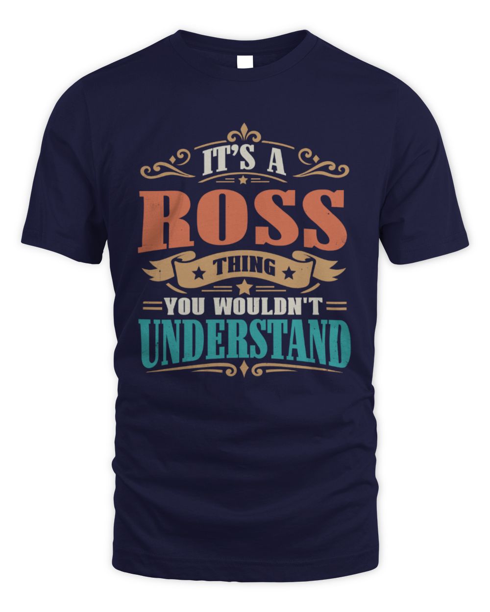 It’s a Name Thing Personalized Retro T-Shirt ROSS M1-47 / Unisex Standard T-Shirt / navy