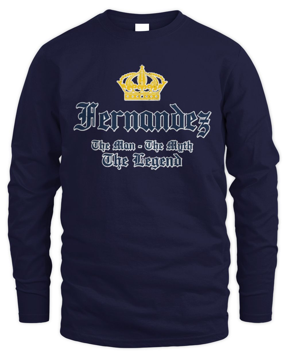 The Man The Myth The Legend Corona Beer T-Shirt FERNANDEZ M1-S83 / Men's Long Sleeved T-Shirt / navy