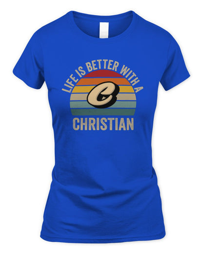 Life Is Better with Name Vintage Sun Shirt CHRISTIAN M1-50 / Women's Standard T-Shirt / royal
