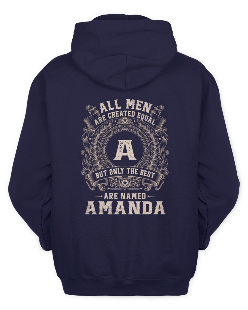 All Men Are Created Equal Cool Logo Shirt AMANDA M1-60 / Unisex Hoodie / navy