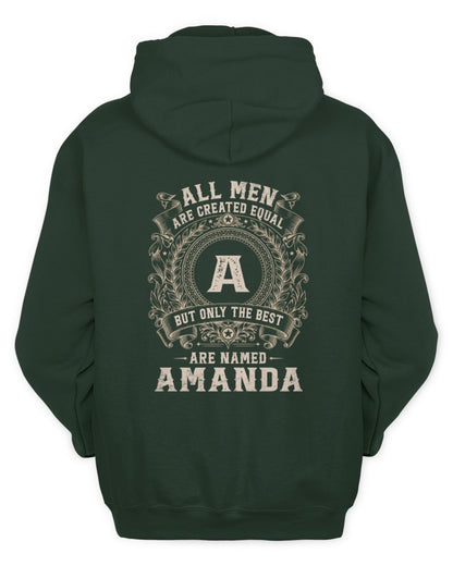 All Men Are Created Equal Cool Logo Shirt AMANDA M1-60 / Unisex Hoodie / forest green