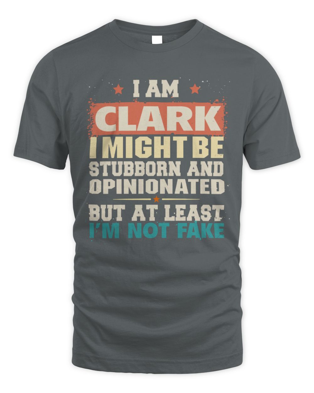 I Am Name I Might Be Stubborn and Opinionated Graphic T-Shirt CLARK M1-72 / Unisex Standard T-Shirt / charcoal