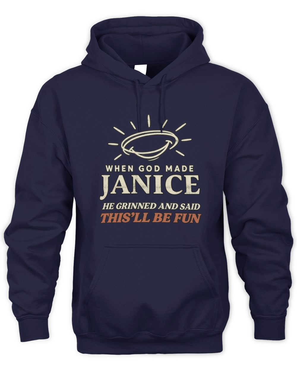 When God Made Your Name Funny Western T-Shirt T-Shirt JANICE M1-S82 / Unisex Hoodie / navy
