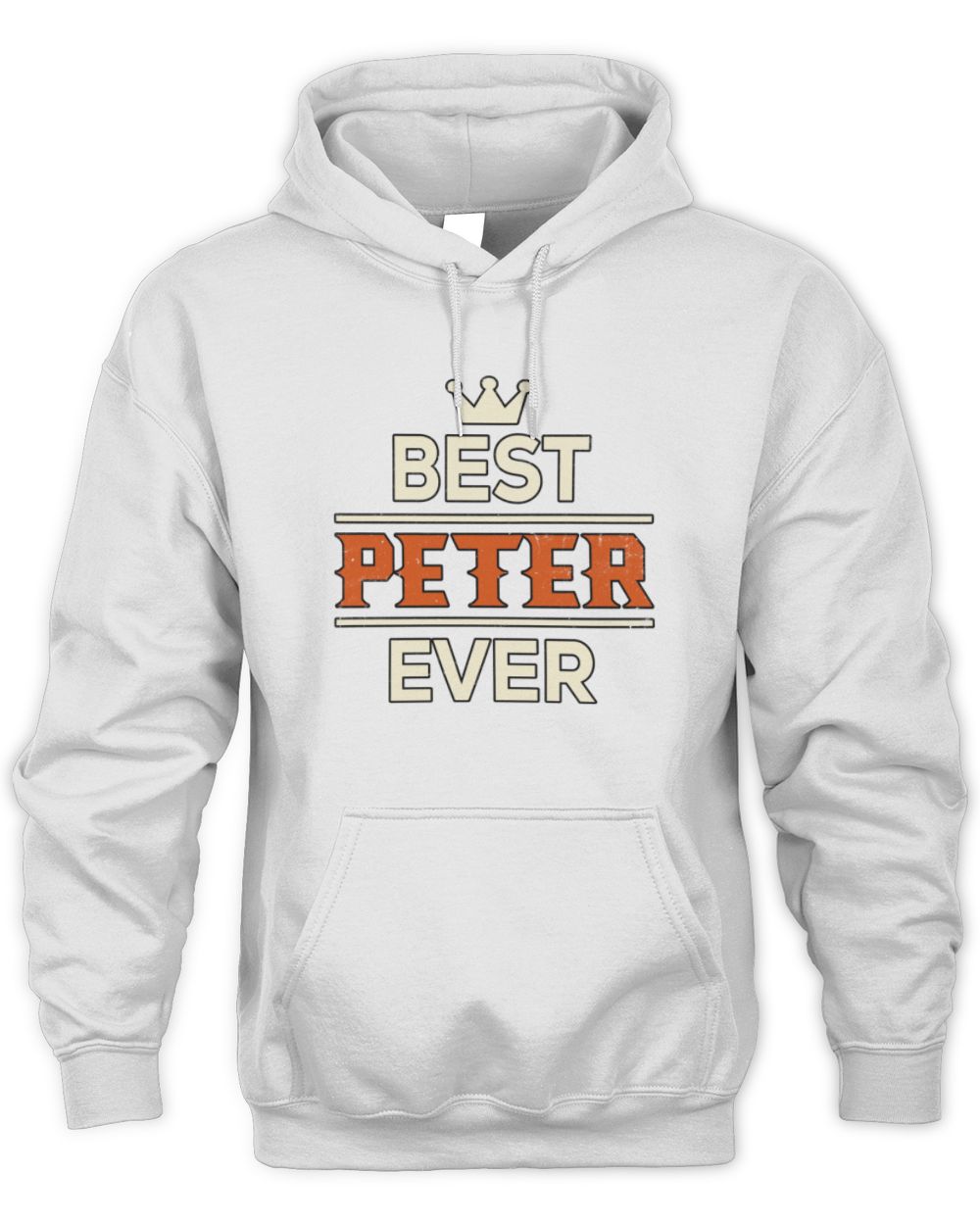 Best Your Name With Crown Shirt PETER M1-59 / Unisex Hoodie / white