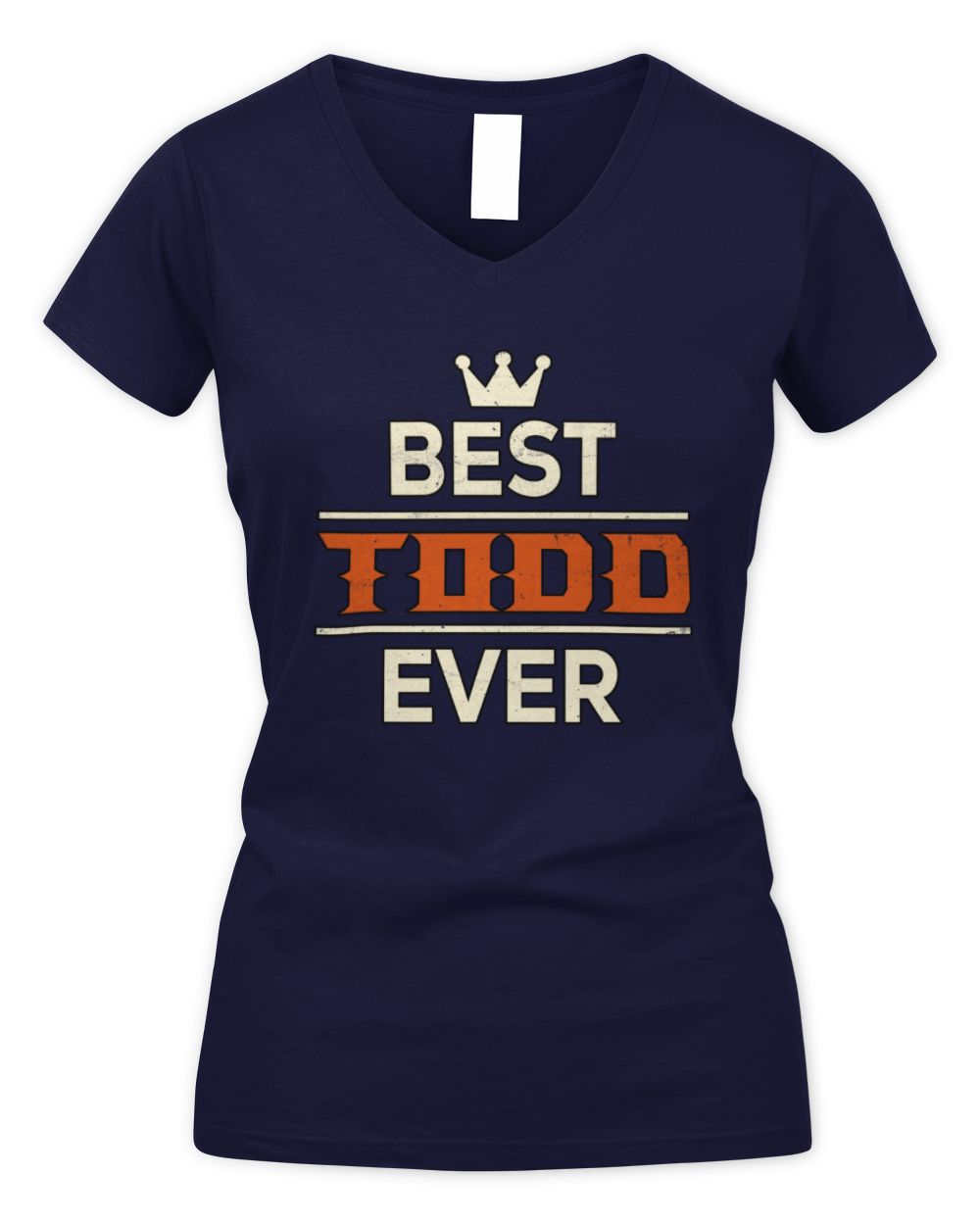 Best Your Name With Crown Shirt TODD M1-59 / Women's V-Neck T-Shirt / navy