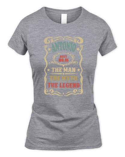 The Man The Myth The Legend Vintage Gold Wine Shirt ANTONIO M1-52 / Women's Standard T-Shirt / sport grey