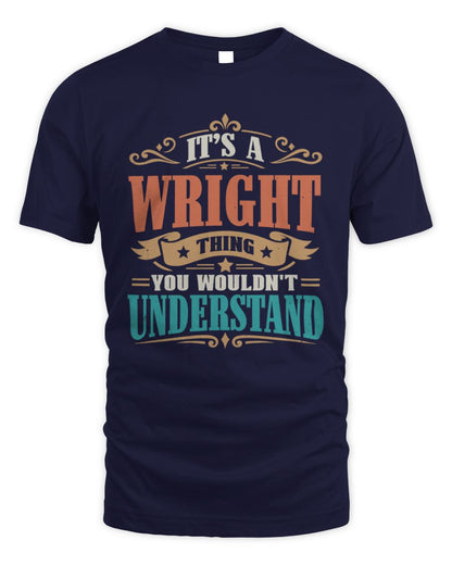 It’s a Name Thing Personalized Retro T-Shirt WRIGHT M1-47 / Unisex Standard T-Shirt / navy